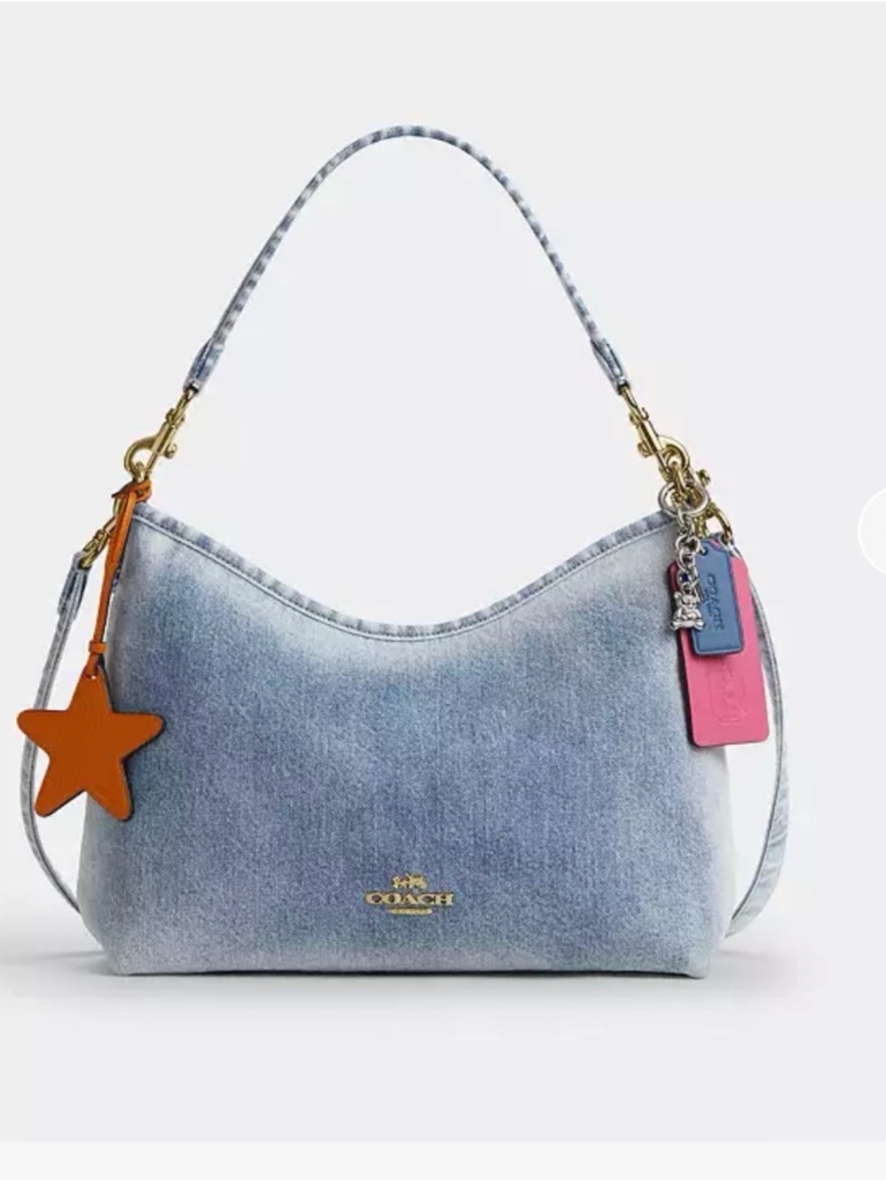 COACH Laurel Shoulder Bag
In Loved Denim With Charms